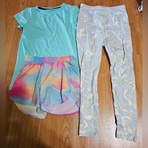 Art Class Multicolor Shorts and Swirl Leggings Set